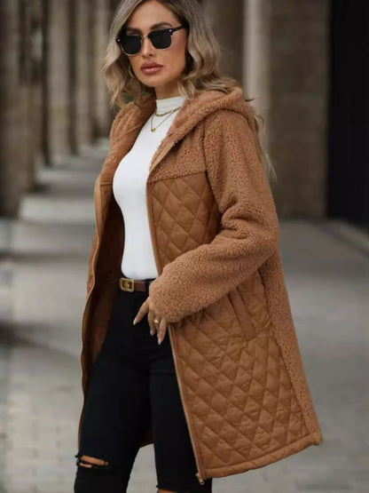 Zaira® | Manteau structuré à capuche zippé à manches longues