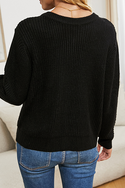 Pétra® | Pull décontracté à col rond avec boucle fixe