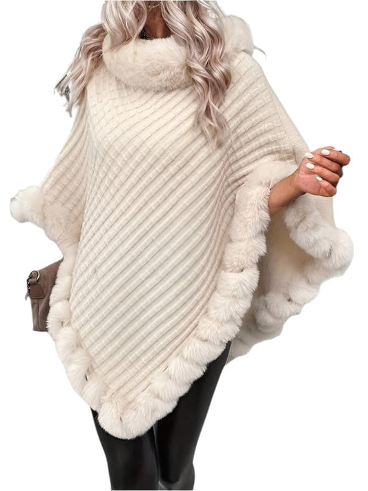 Rita® | Poncho d'hiver pour femme avec bordure en fourrure luxueuse