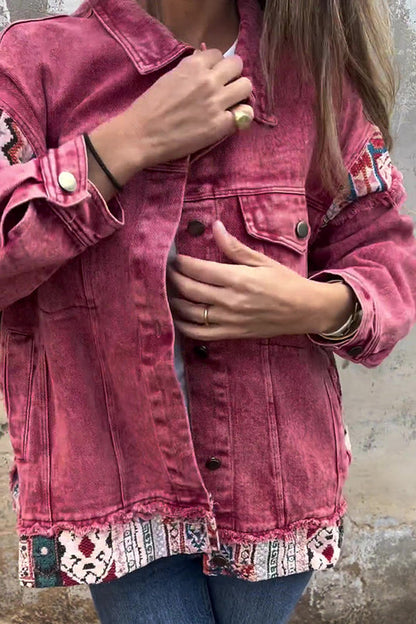 Thérèse® | Veste en jean patchwork vintage avec poches amples