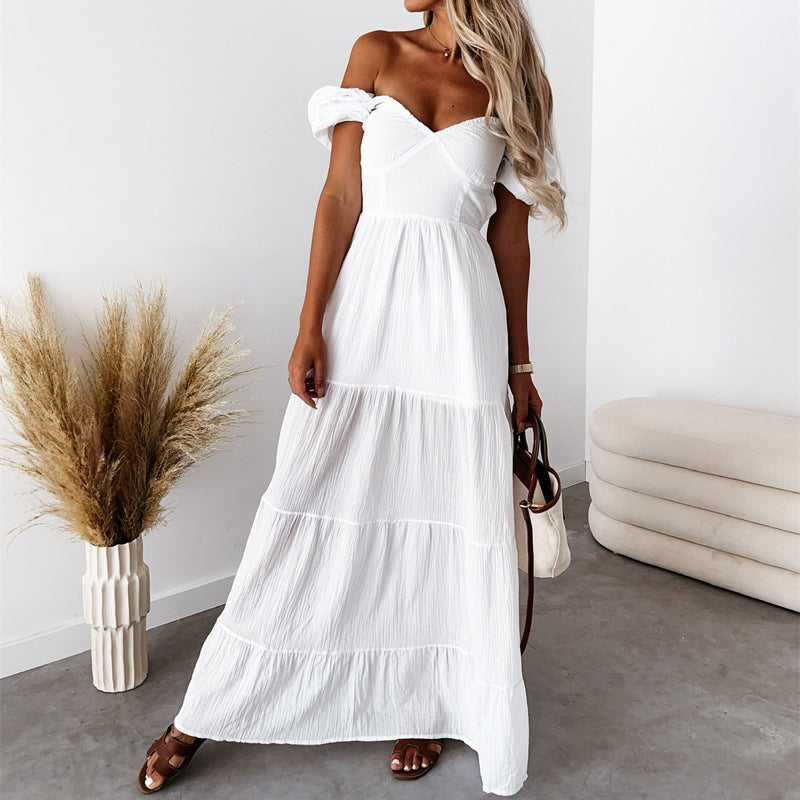 Franchesca - mode estivale Bohème plage dos nu bretelles robe maxi élégante