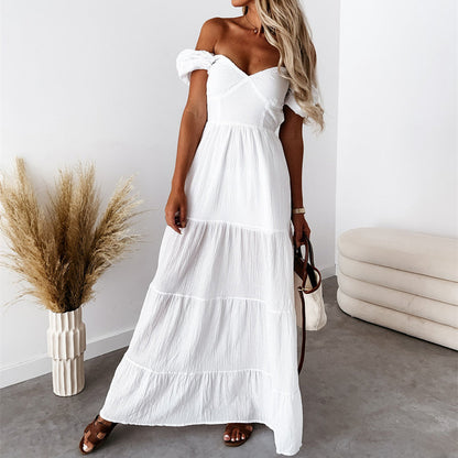 Franchesca - mode estivale Bohème plage dos nu bretelles robe maxi élégante