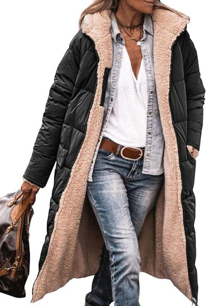 Yette® | Manteau long réversible en Sherpa