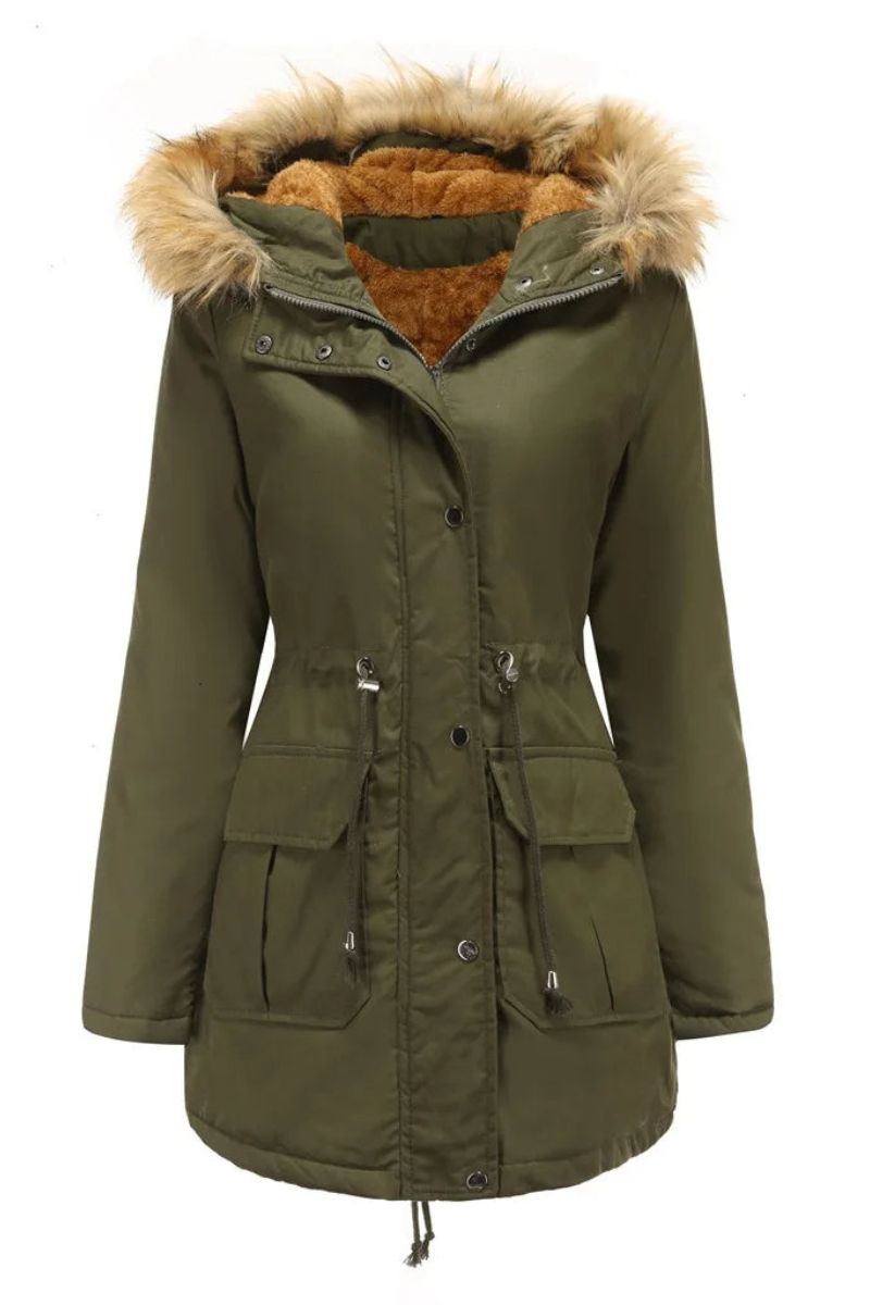 Paloma® | Manteau d'hiver classique à capuche et doublé de fourrure pour femme