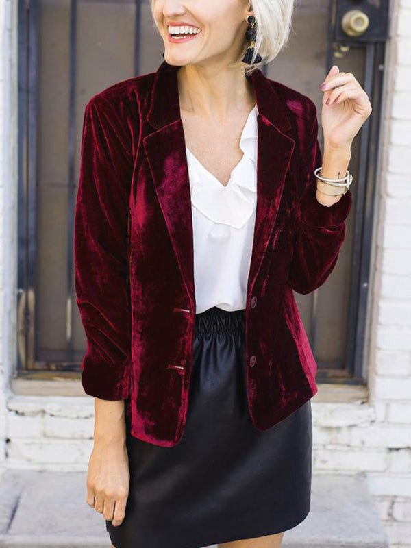 Sabrina® | Blazer en velours avec col à revers, veste femme mode élégante