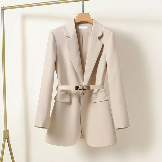 Pauline® | Blazer long élégant avec ceinture pour femme