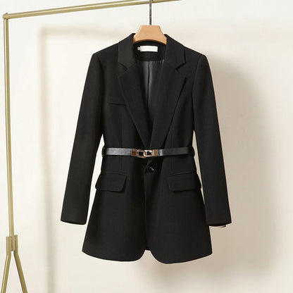 Pauline® | Blazer long élégant avec ceinture pour femme