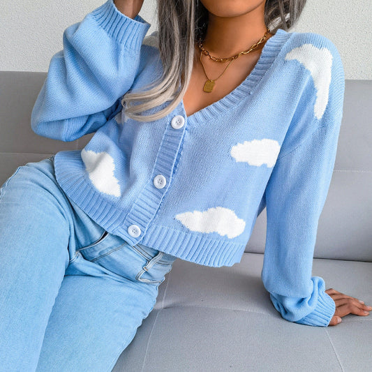 Zoé® | Cardigan court à motif nuages