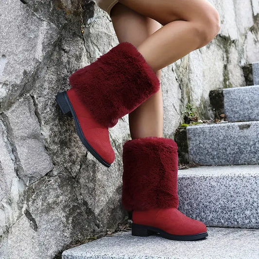 Pays de Galles® | Bottes pour femmes, bottes de neige chaudes d'hiver en fausse fourrure