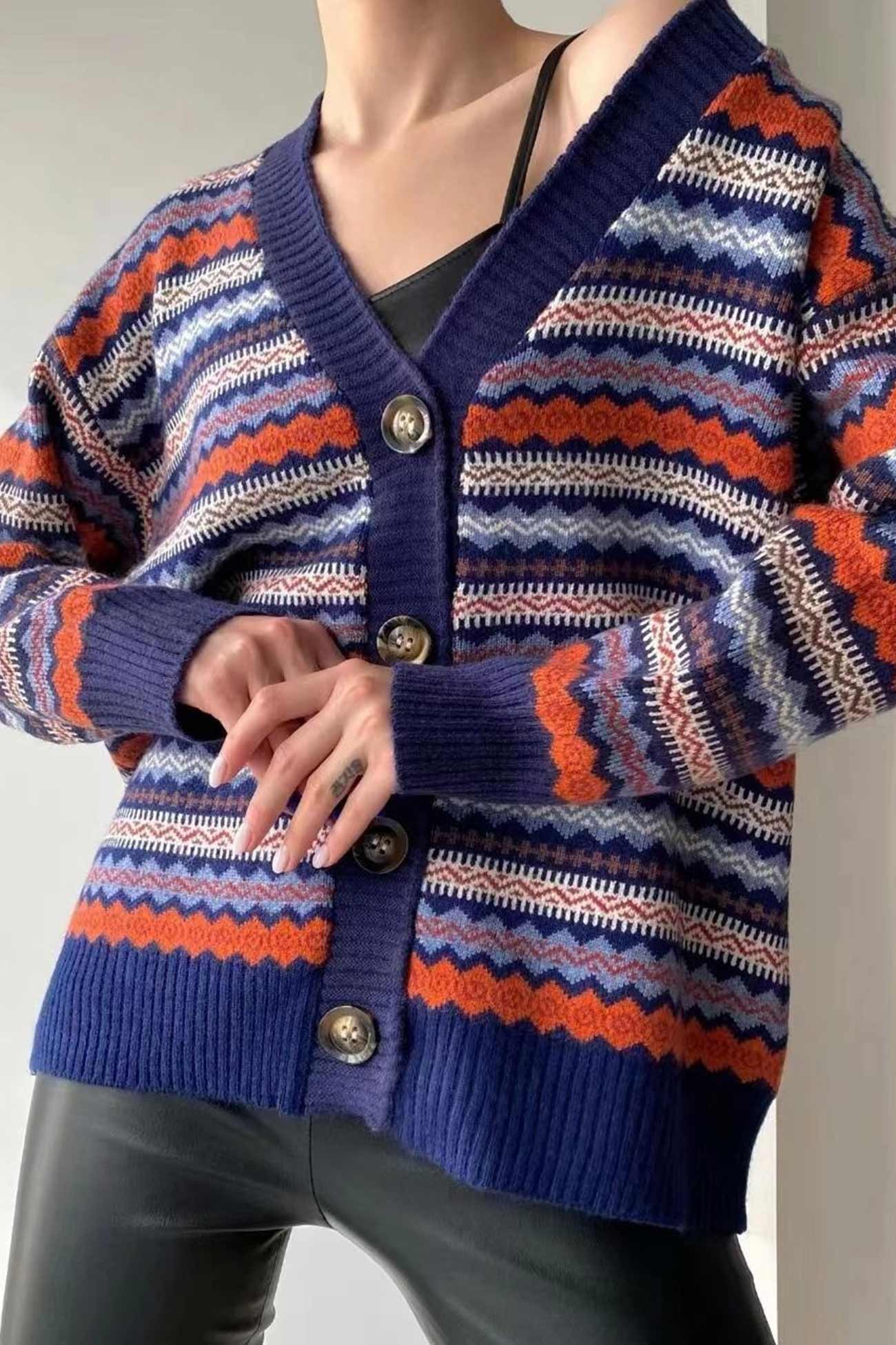 Véra® | Cardigan rétro avec contraste