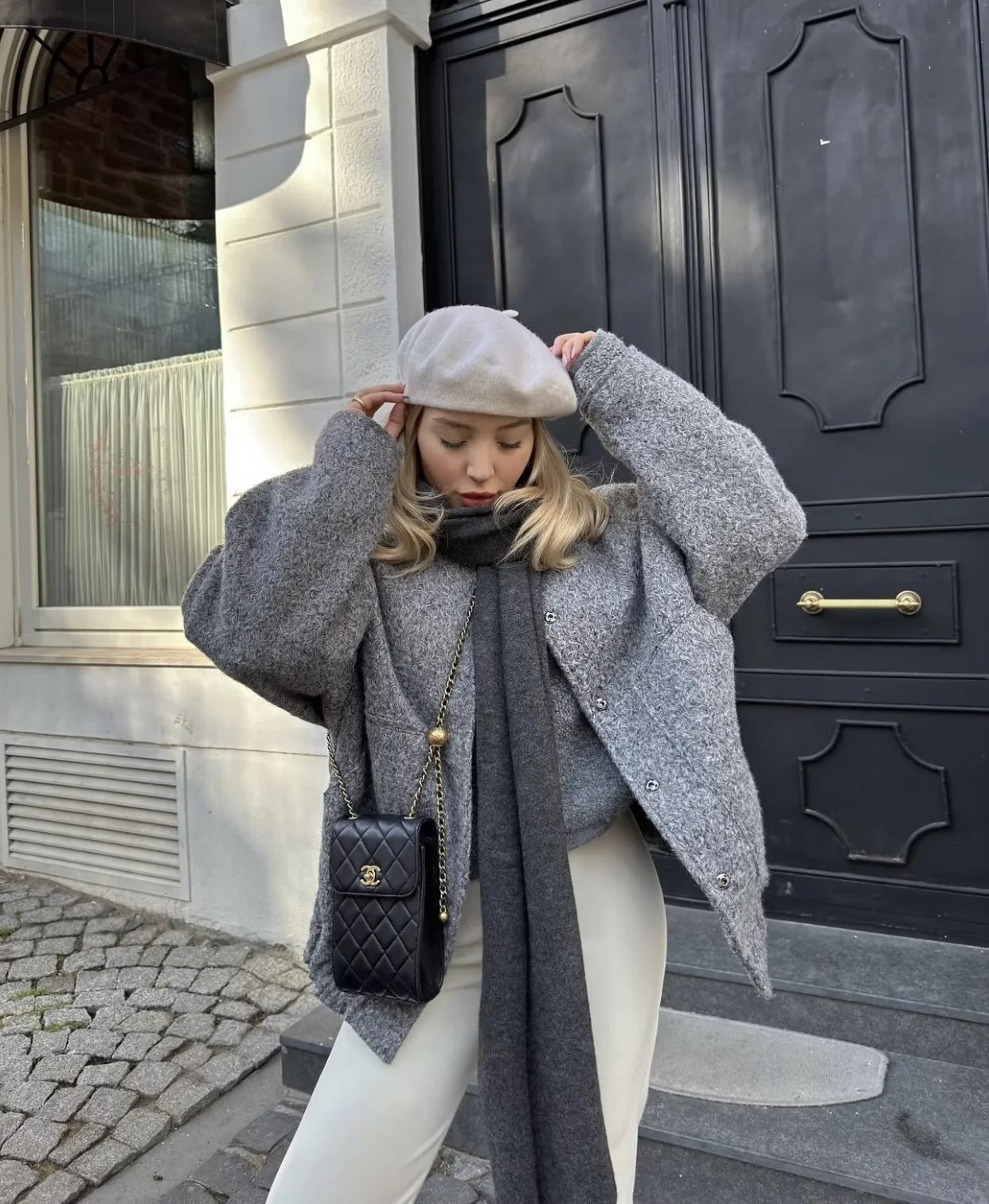 Zaida® | Manteau oversize en laine à col rond et boutons