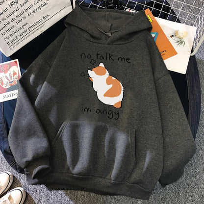 Pétra® | Le sweat oversize à capuche imprimé chat pour femme