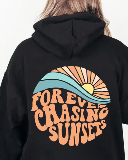 Ottilie® | Sweat à capuche confortable « Forever chasing Sunsets »