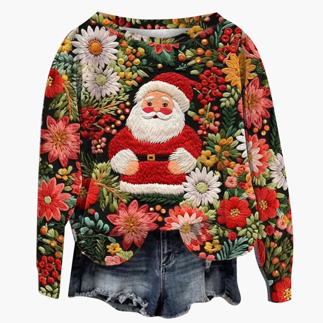 Reine® | Pull Père Noël Fleur