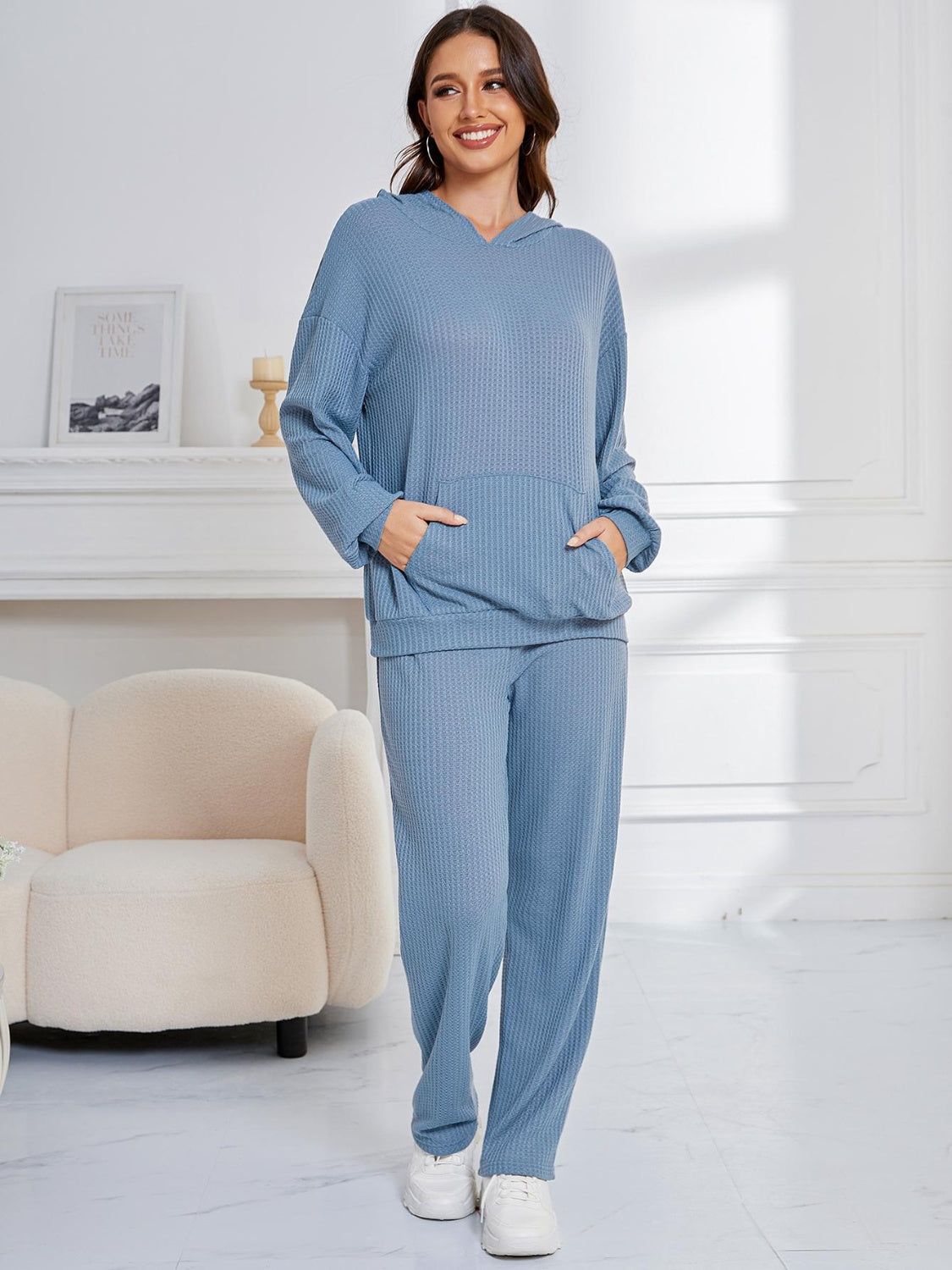 Zahira® | Ensemble sweat à capuche manches longues et pantalon à épaules tombantes