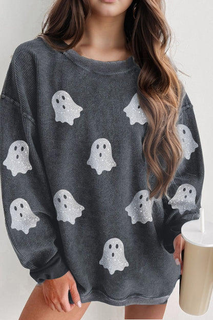 Thérèse® | Sweat ras-du-cou Ghost pailleté à manches longues