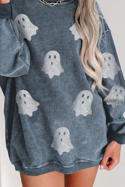 Thérèse® | Sweat ras-du-cou Ghost pailleté à manches longues