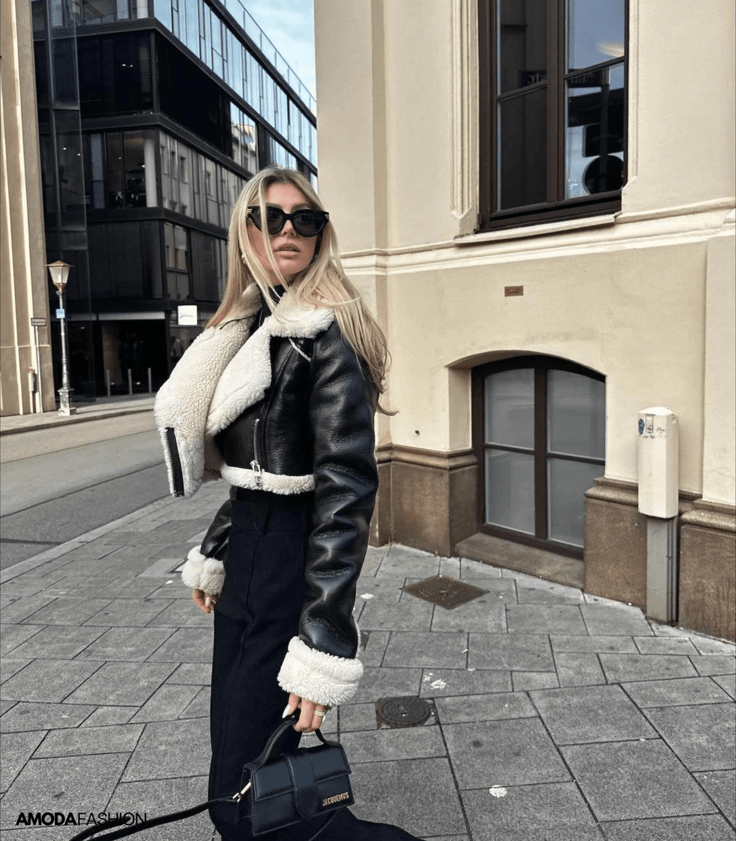 Trixi® | Veste Teddy en simili cuir avec haut court