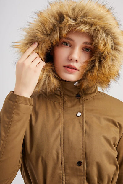 Paloma® | Manteau d'hiver classique à capuche et doublé de fourrure pour femme