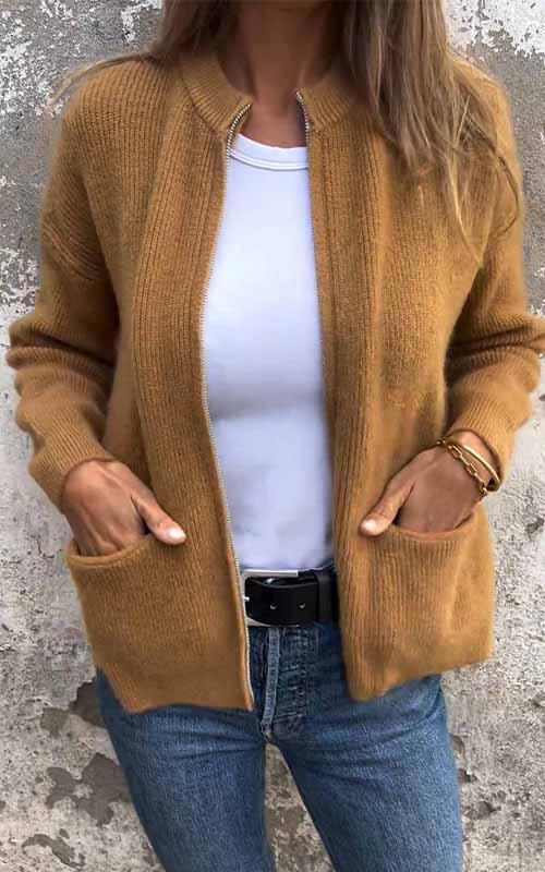 Tina Marie® | Cardigan zippé femme