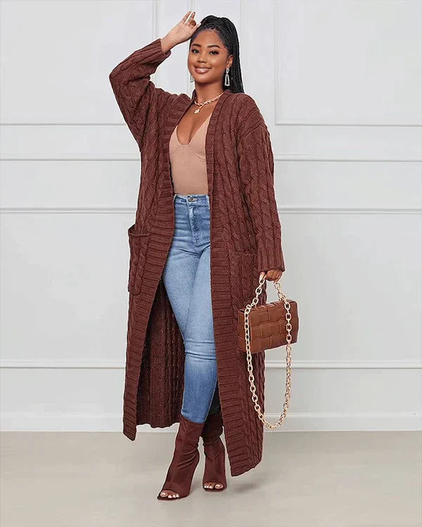 Yadira® | Cardigan long décontracté et ample à col en V